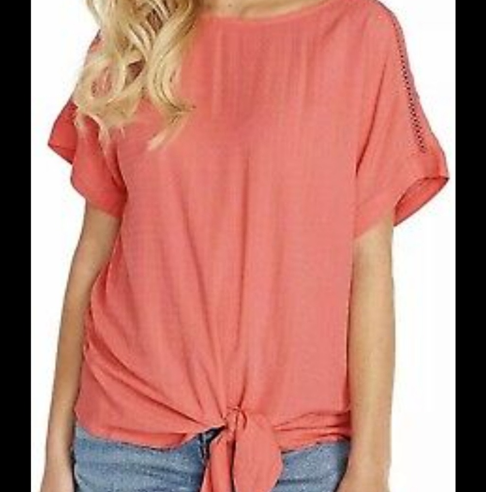 Buffalo David Bitton Coral Tie Front T-Shirt